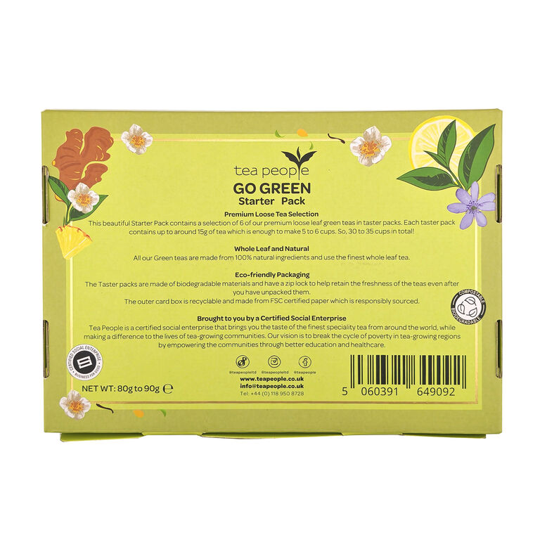 Go Green - 6 Loose Tea Tasters in a gift box, , hi-res